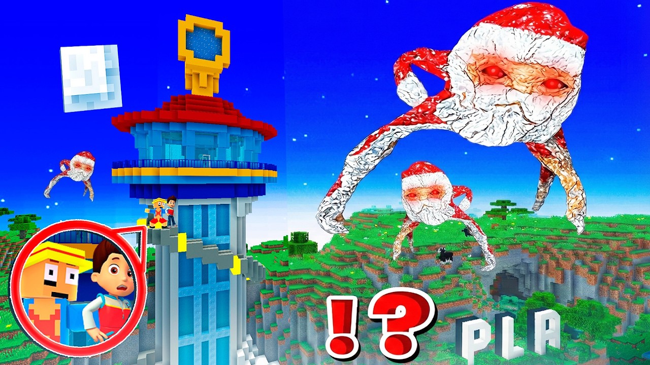 GOO GOO GAGA GIGANTES DESTRUYEN LA TORRE DE LA PAW PATROL EN MINECRAFT 😱