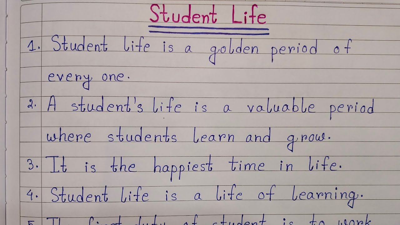 10 Lines On Student Life In English | Essay On Student Student | Student Life | Essay Writing