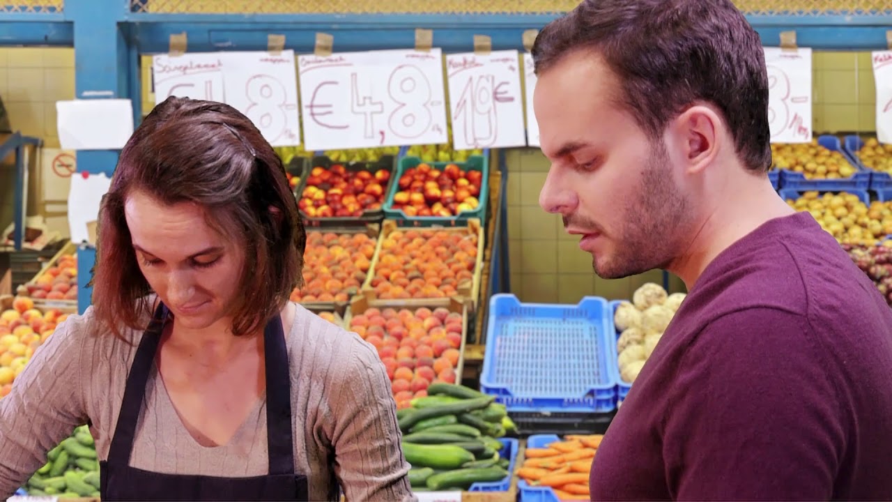 Auf dem Markt, Einkaufen (Deutsch lernen)Lehrbuch A1/2 Kapitel 9 Übung 8