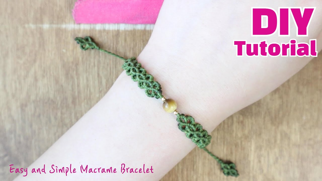 DIY 호안석 금볼  마크라메 매듭 팔찌 Tigereye stone and Gold Balls macrame knot bracelet