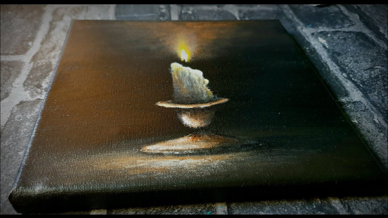 How to Paint a Candle with Acrylics/ Oil Painting Style/ #76