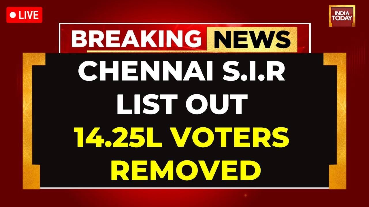 Tamil Nadu SIR LIVE | TN Draft Sir Electoral Roll Published, 14.25 Lakh Voters Removed In Chennai