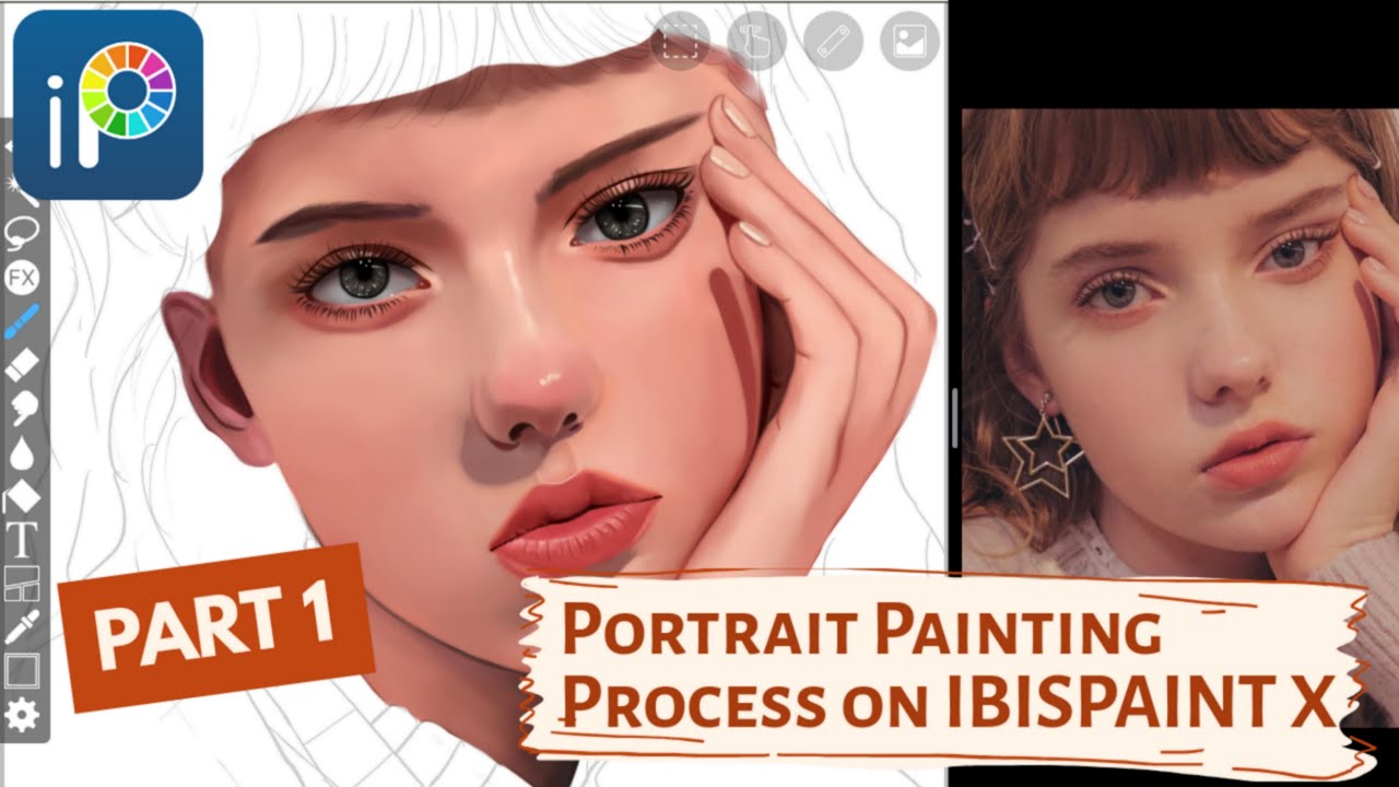 Painting Process of SKIN, EYES & LIPS + ART TIPS | Realistic Portrait on IBISPAINT X