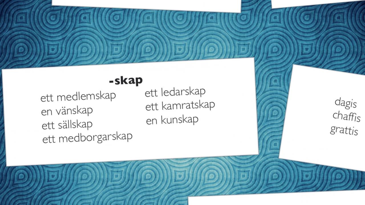 Grammatik på SFI: Ordbildning