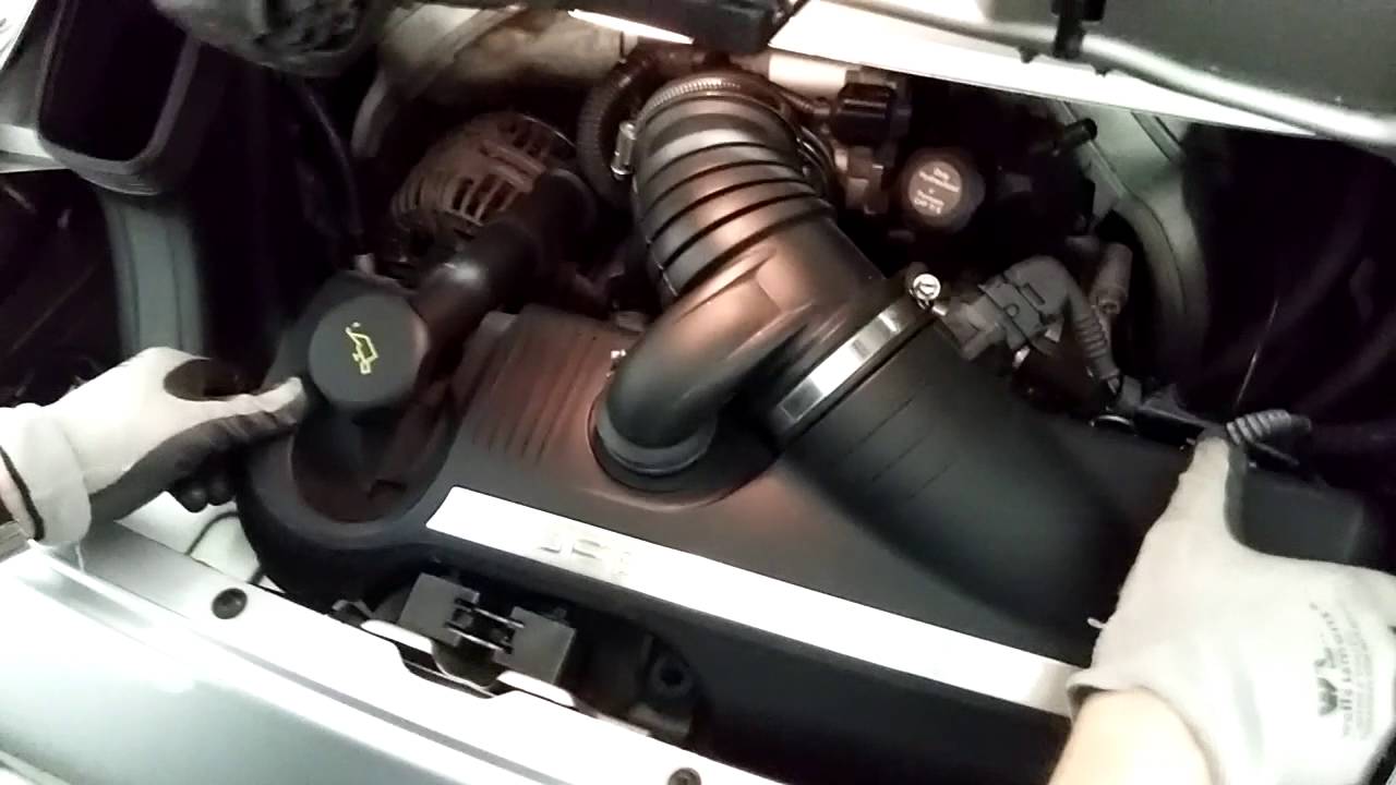 How to change air filter (intake) on porsche 911 997