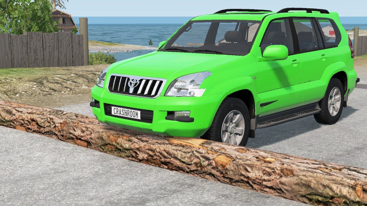 Cars vs Fallen Tree #6 &ndash; BeamNG.Drive - Crash Room