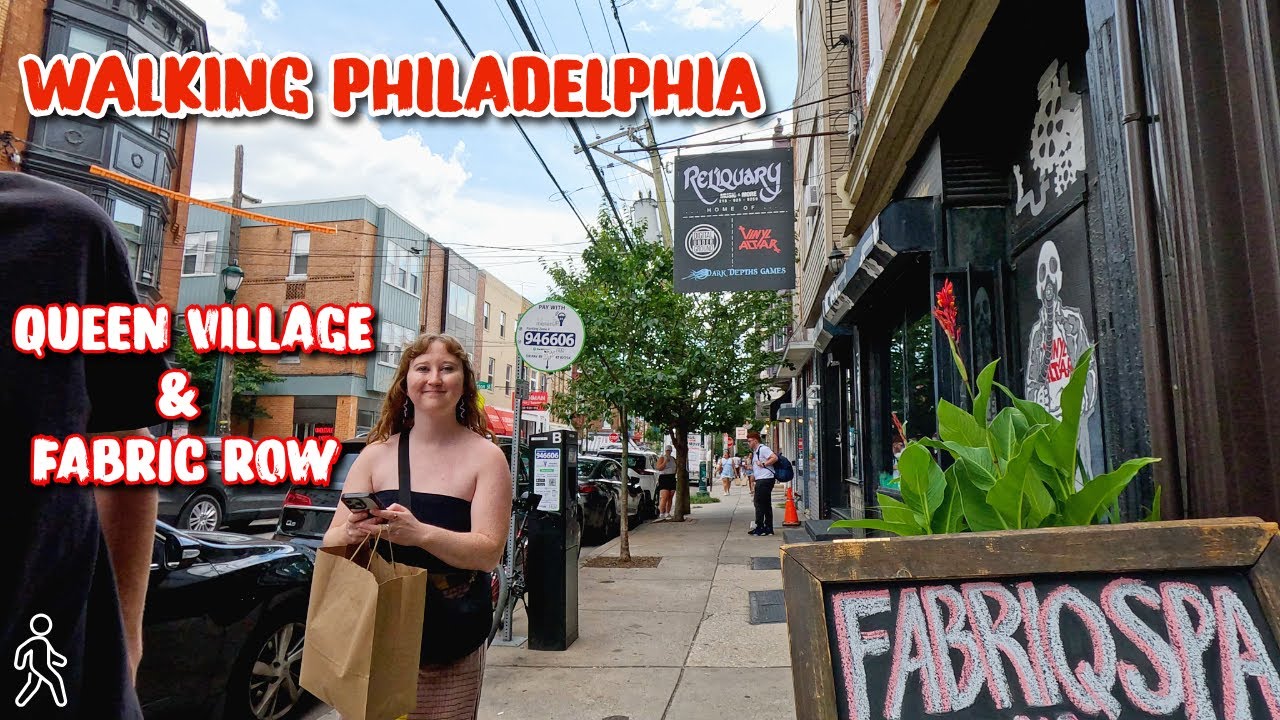 WALKING QUEEN VILLAGE AND FABRIC ROW IN PHILADELPHIA || MANY PEOPLE OUT ENJOYING THE DAY || PHILLY