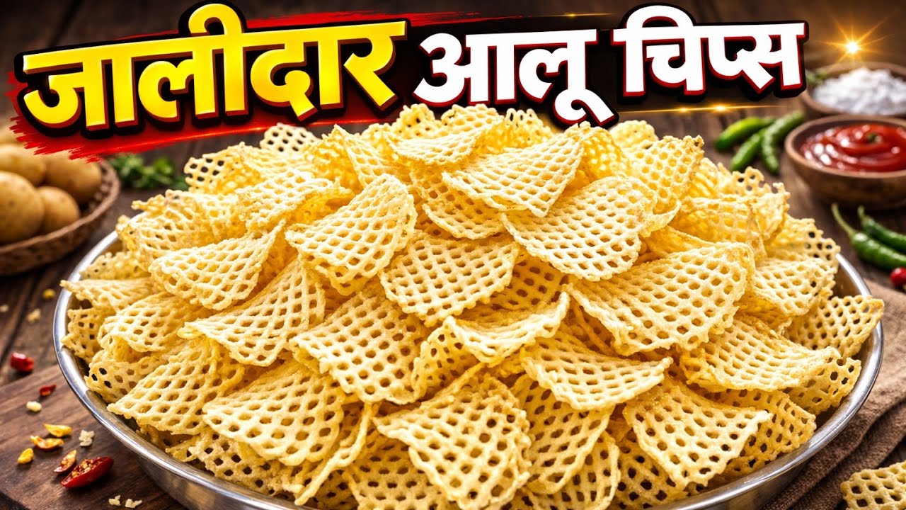 यह तीन बात आप ध्यान रखेंगे तो जालीदार आलू चिप्स मार्केट जैसा बनेगा Crispy Jaalidar Aloo Chips Recipe