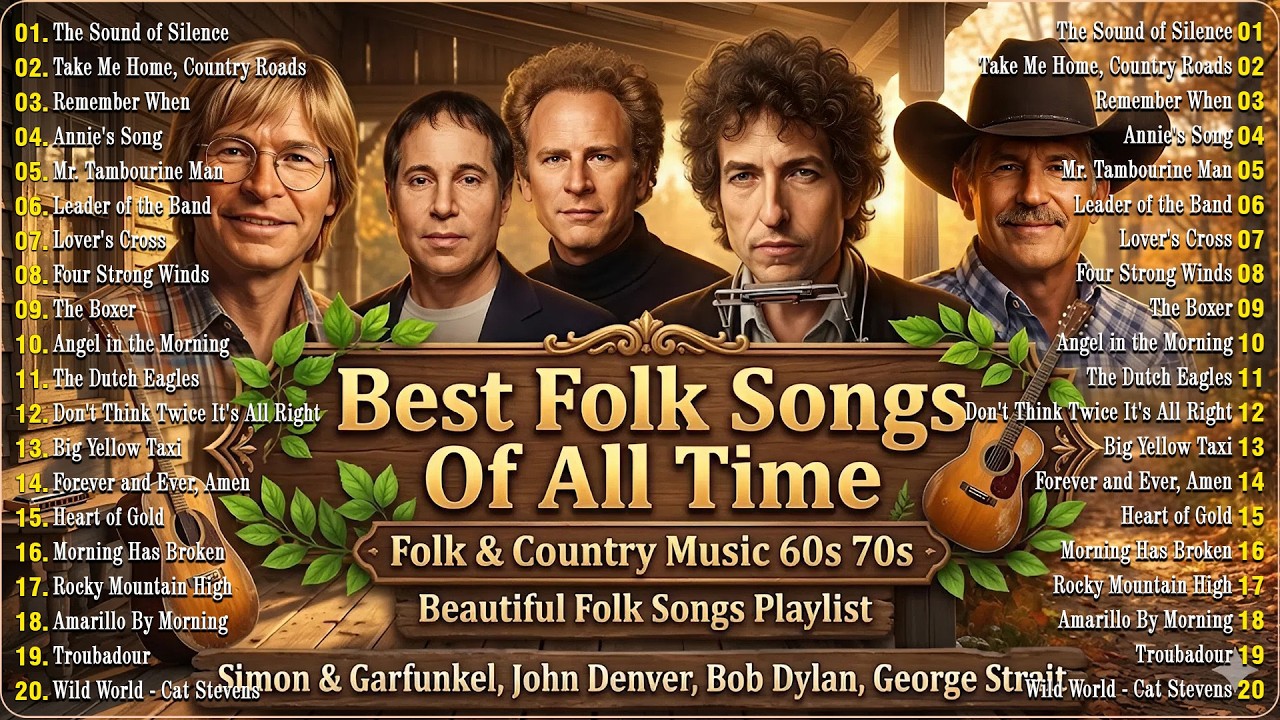 Greatest Folk Songs Of All Time 🍃 Folk & Country Music 60s 70s 🍃 Beautiful Folk Songs Playlist