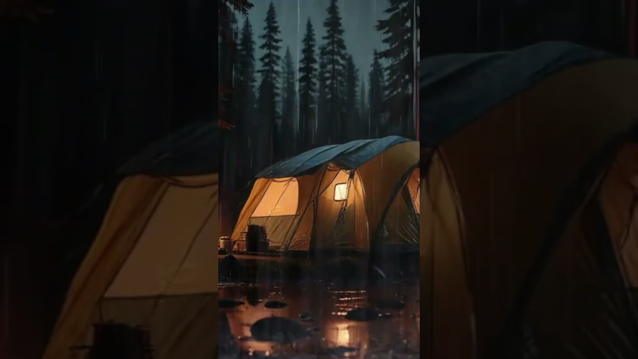HEAVY RAIN While Camping for Calming DEEP Sleep | Cure Insomnia, Relax Anxiety Study ASMR