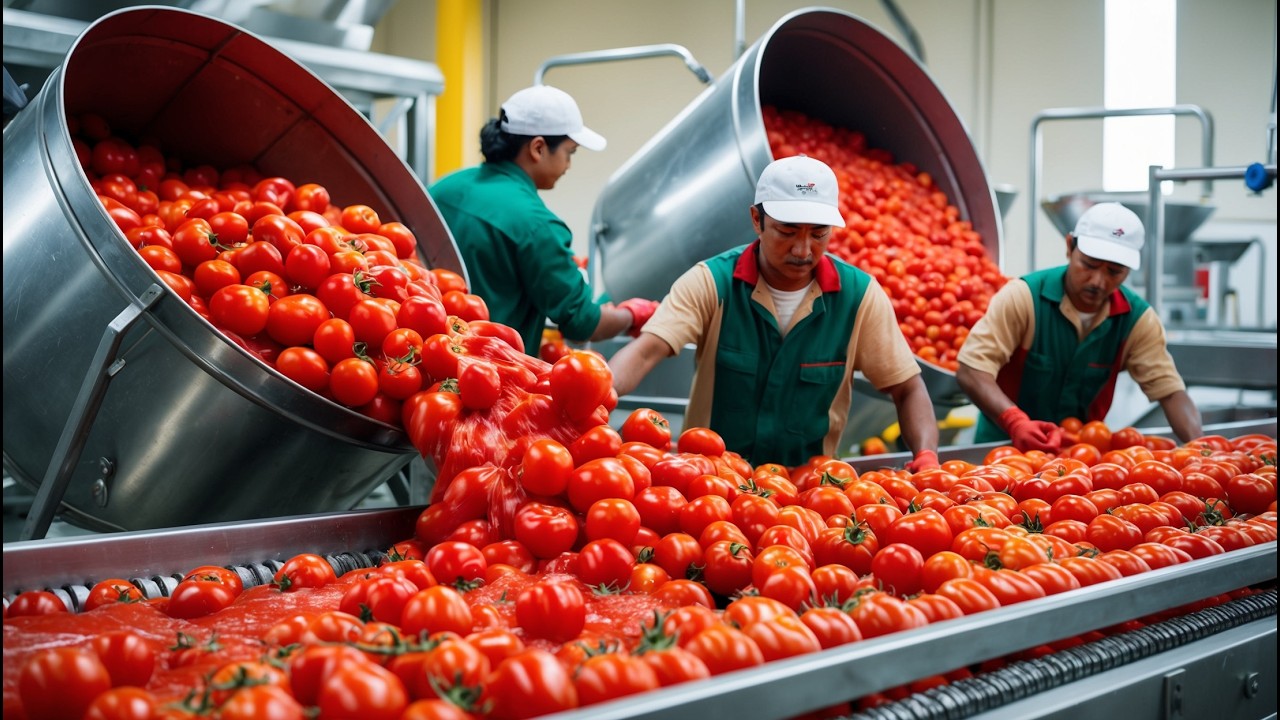 Comment est fabriquée la sauce tomate ? [Processus d'usine]