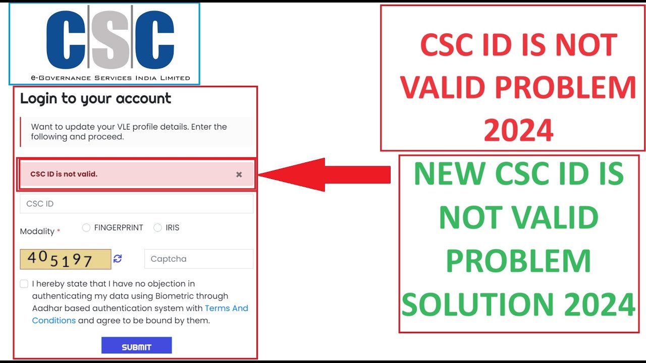 CSC ID IS NOT VALID PROBLEM 2024 | CSC ID IS NOT VALID PROBLEM SOLUTION #csc #cscvle #cscupdate