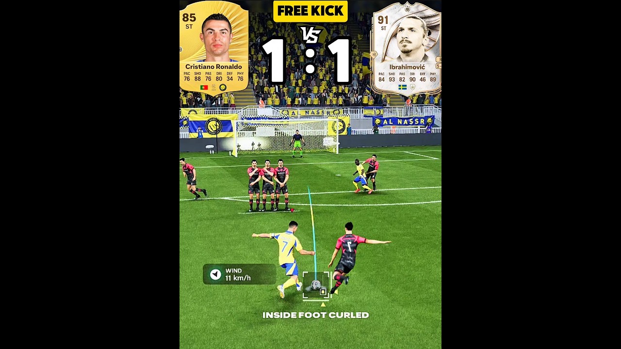 Ronaldo Vs Ibrahimovic Penalty, Free Kick, Bycicle Kick Challenge #fc26 #cr7shorts #freekickgoals
