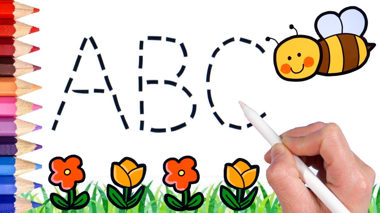Изучение алфавита ABC для детей | Как нарисовать муравей-пчелу корову простым цветом