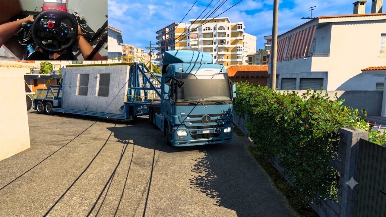 Narrow Road Challenge with a Modular House 🚛🏠 | Mercedes-Benz | ETS2 | Logitech G29 | DGSimulator|69
