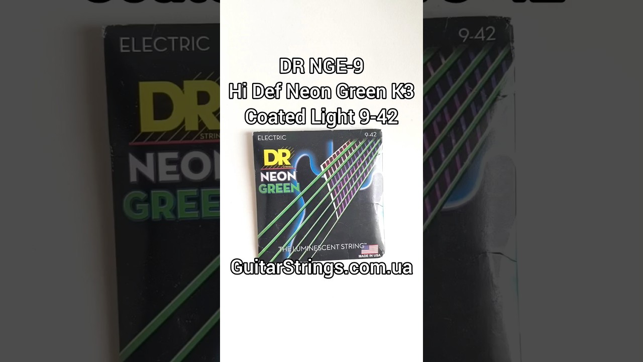 DR NGE-9 Hi Def Neon Green K3 Coated Light 9-42 #guitarstrings #drstrings #струны