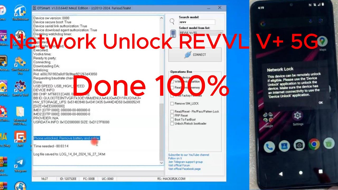 Network Unlock REVVL V+ 5G T-Mobile By Furiousgild Done Direct Unlock FREE
