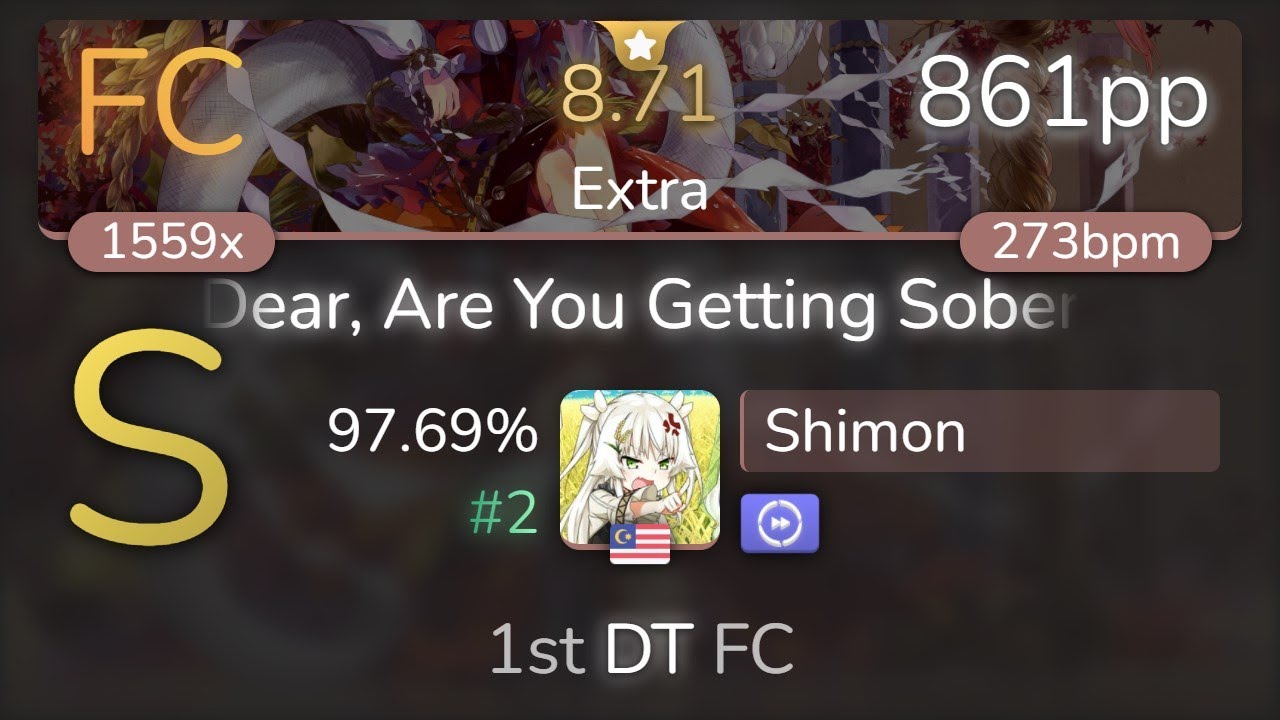 Shimon | Foreground Eclipse - Dear, Are You Getting Sober [Extra] +DT 97.69% {#2 861pp FC} - osu!