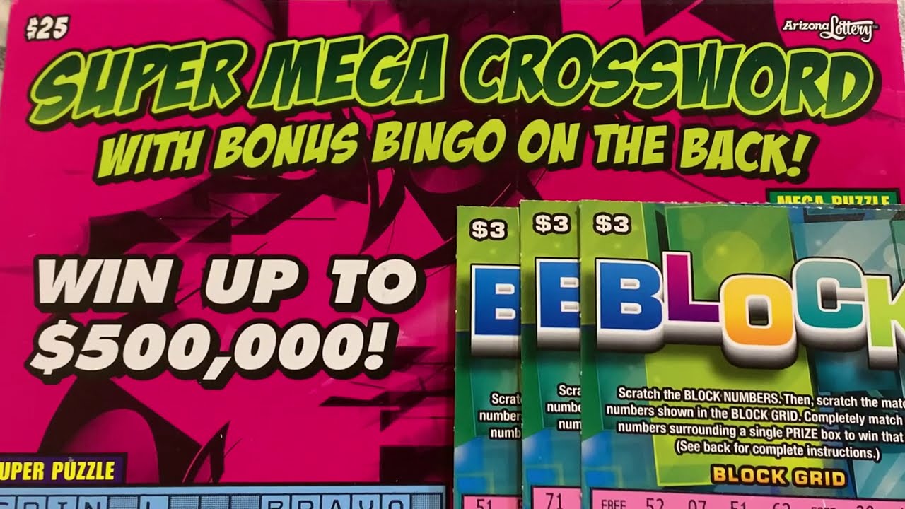$500 Grand Prize Super Mega Crossword Scratch Off Ticket + More !