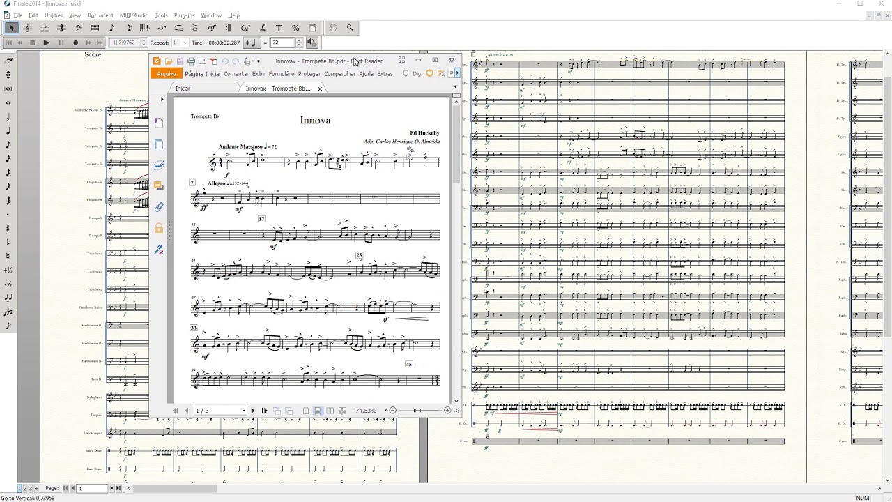 Salvar a partitura em PDF no FINALE - AULA 4
