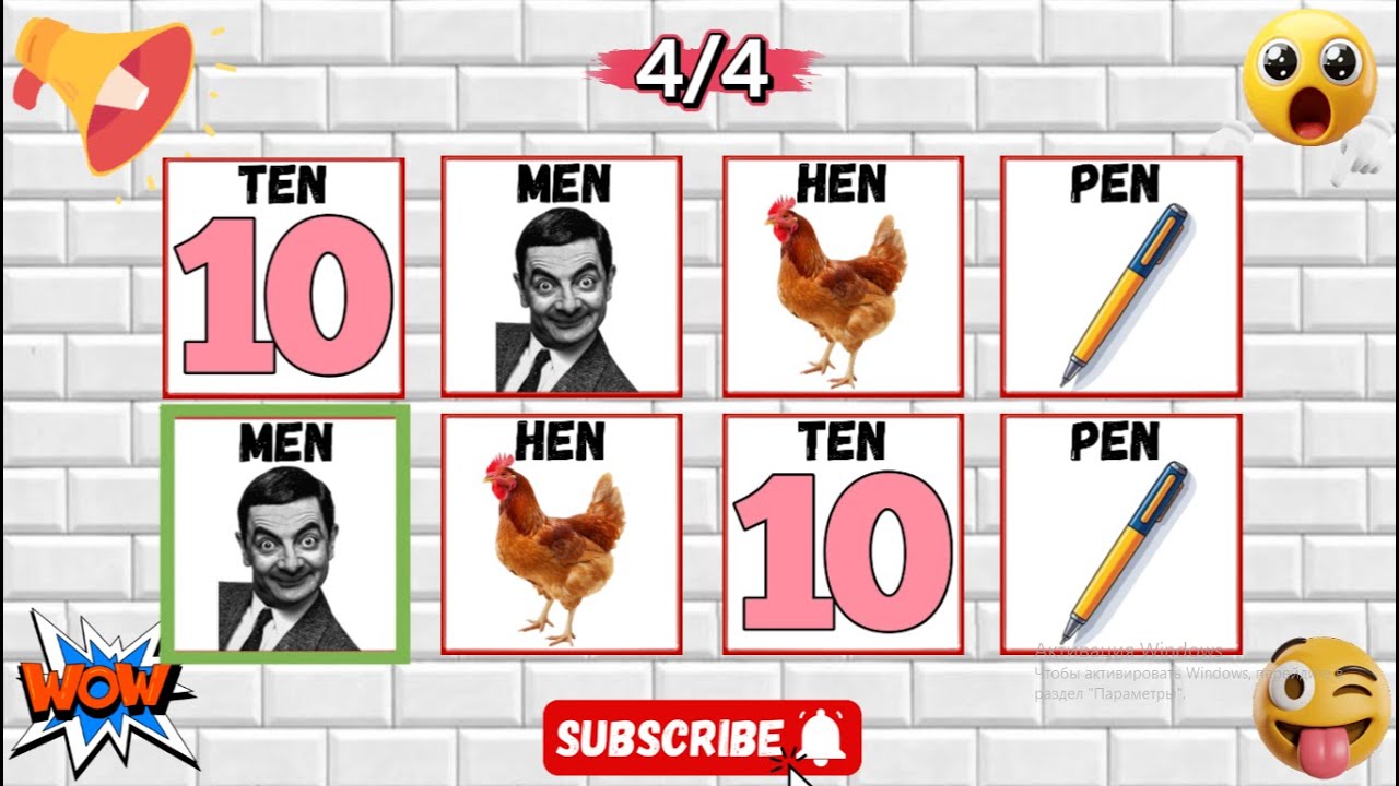 Say The Word on Beat Challenge |Level 1-4| Ten Men Hen Pen