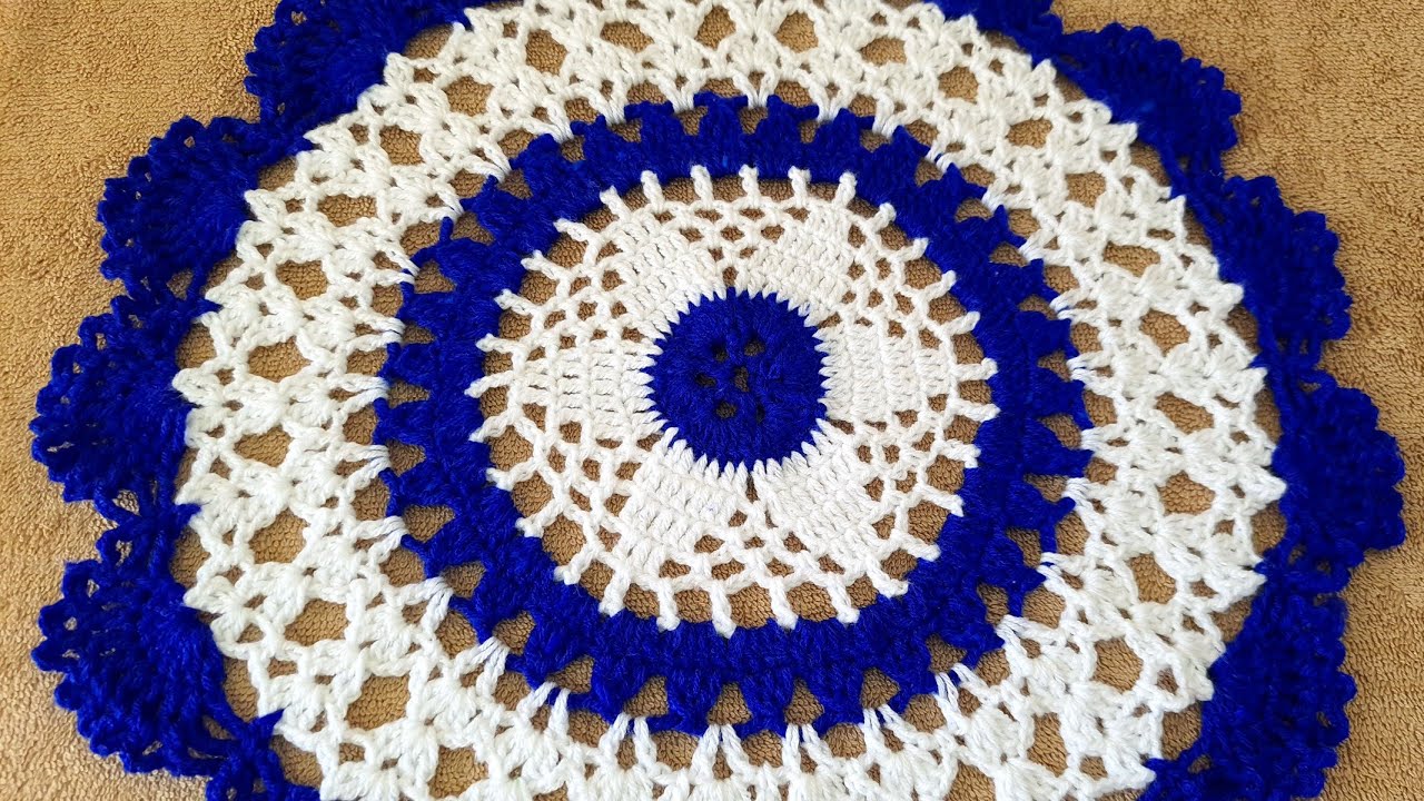 Thalposh ke desing  Crochet table cover pattern  woolen rumal design 👌 ♥️ crosia design Thalposh