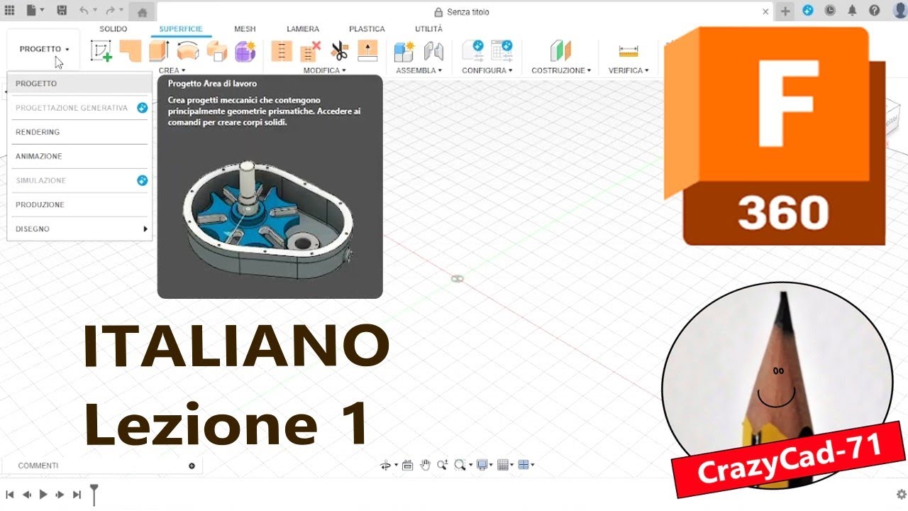 Fusion 360 Corso Base &ndash; Lezione n&deg;1 : L'ambiente di Fusion360