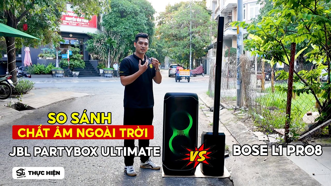 So sánh chất âm ngoài trời giữa loa JBL PartyBox Ultimate và Bose L1 PRO8