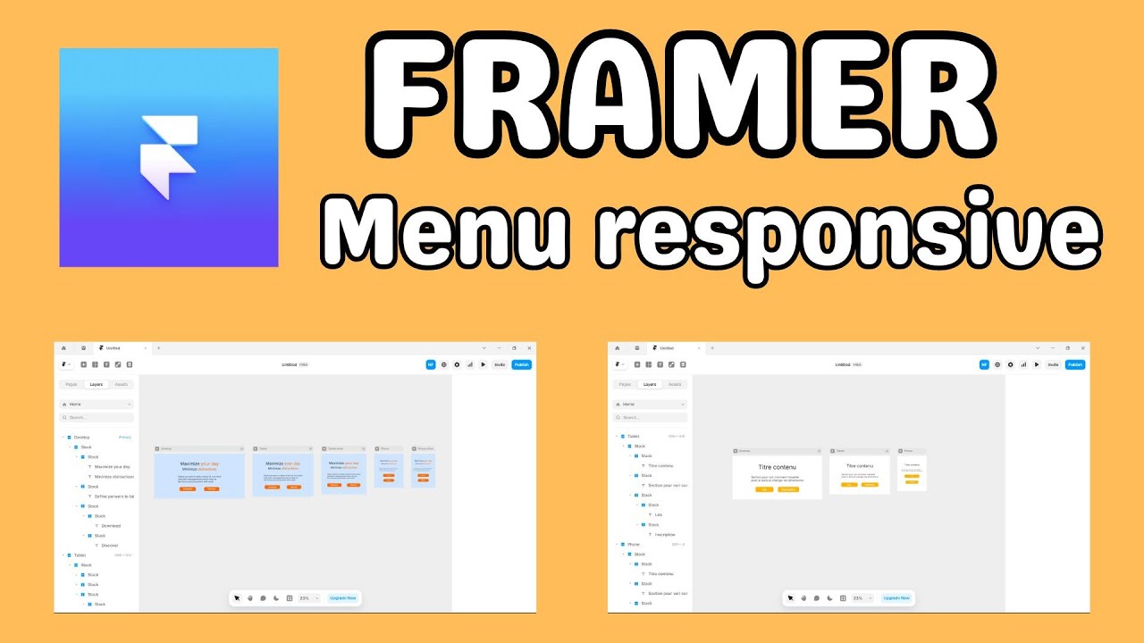 Framer créer un menu responsive sur plusieurs formats