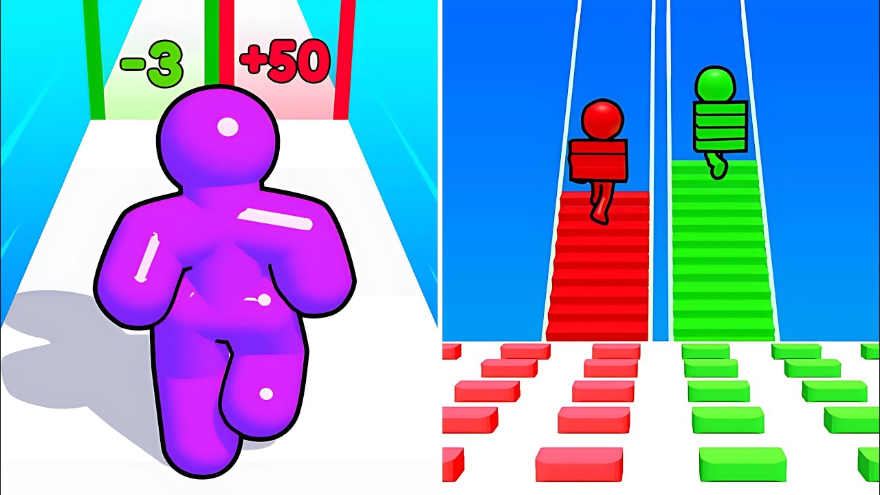 Tall Man Run🆚Bridge Race Max Levels Walkthrough Android IOS 9976 Max Mobile Gameplay HRW11