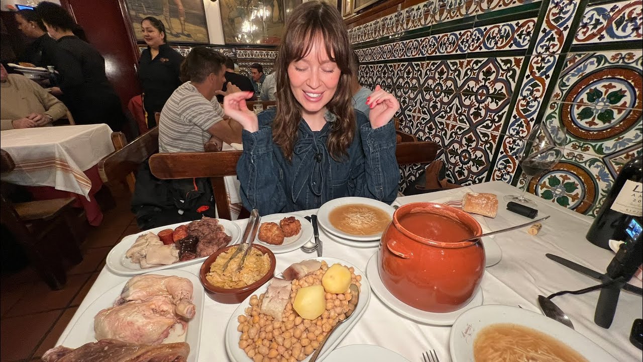 Estadounidense FLIPA con el Cocido Madrileño 🍲🇪🇸