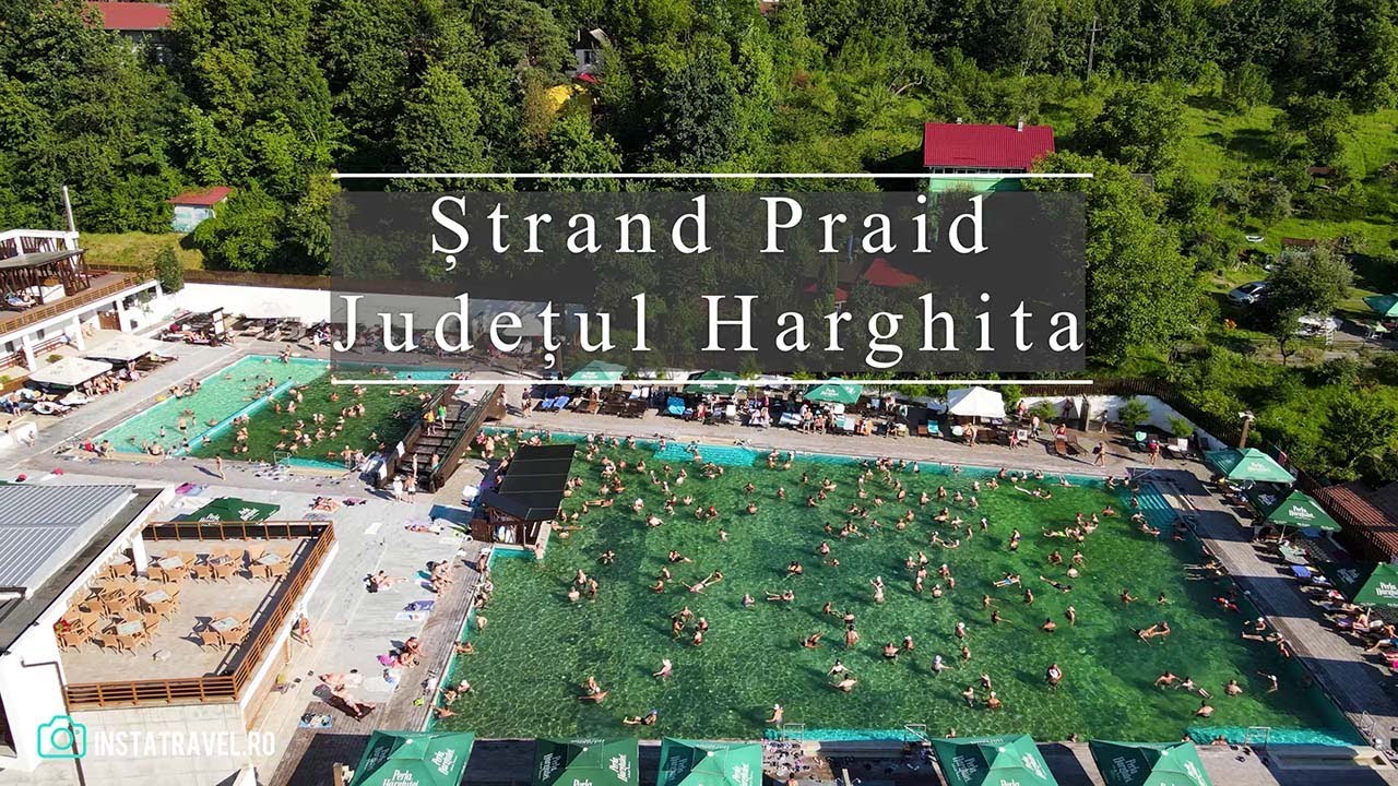 Ștrand Praid &ndash; Cel mai mare ștrand cu apă sărată din Rom&acirc;nia - județul Harghita - video dronă