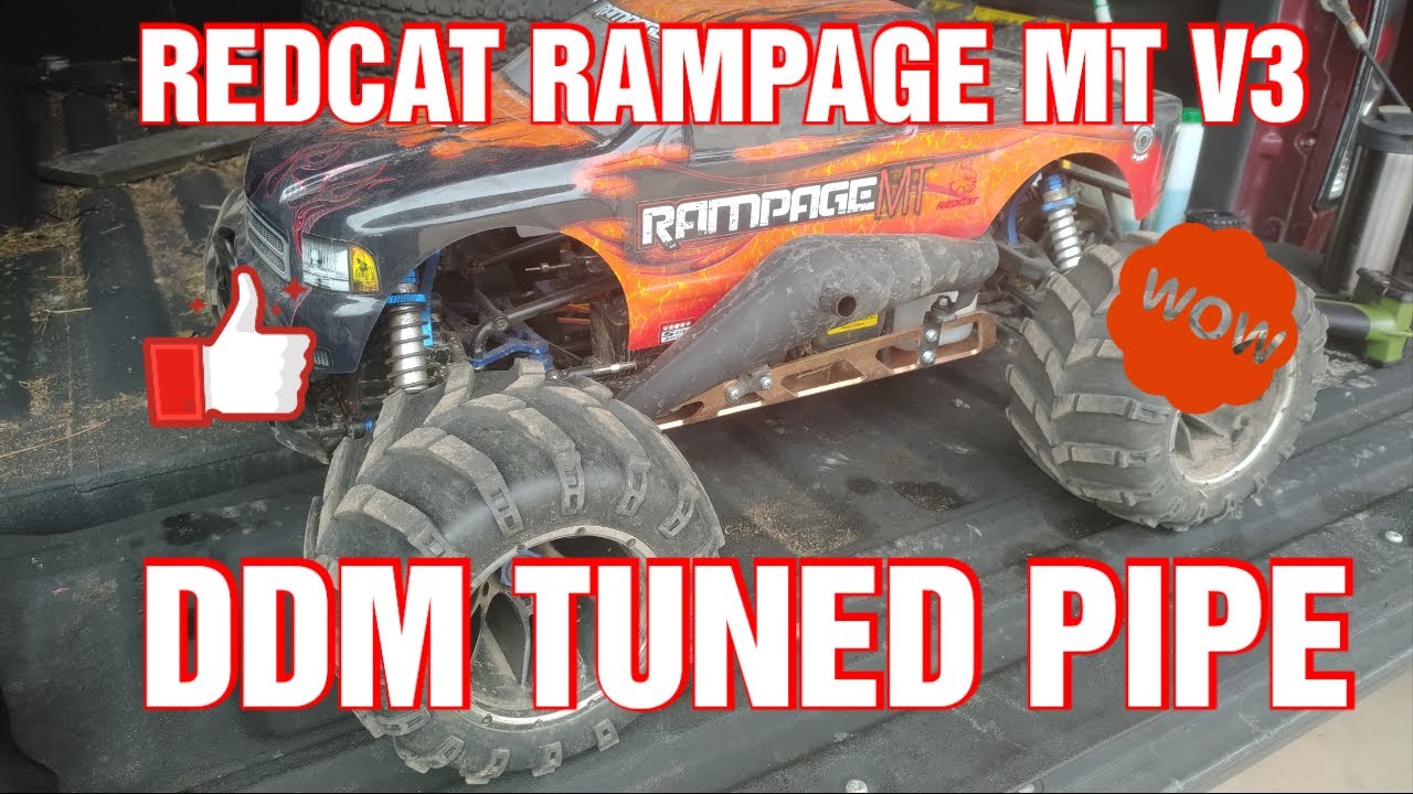REDCAT RAMPAGE MT V3 WITH DDM TUNED PIPE, YES IT RIPS!