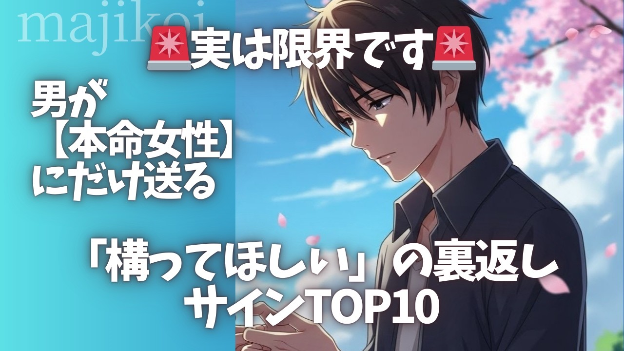 🚨実は限界です🚨男が【本命女性】にだけ送る「構ってほしい」の裏返しサインTOP10