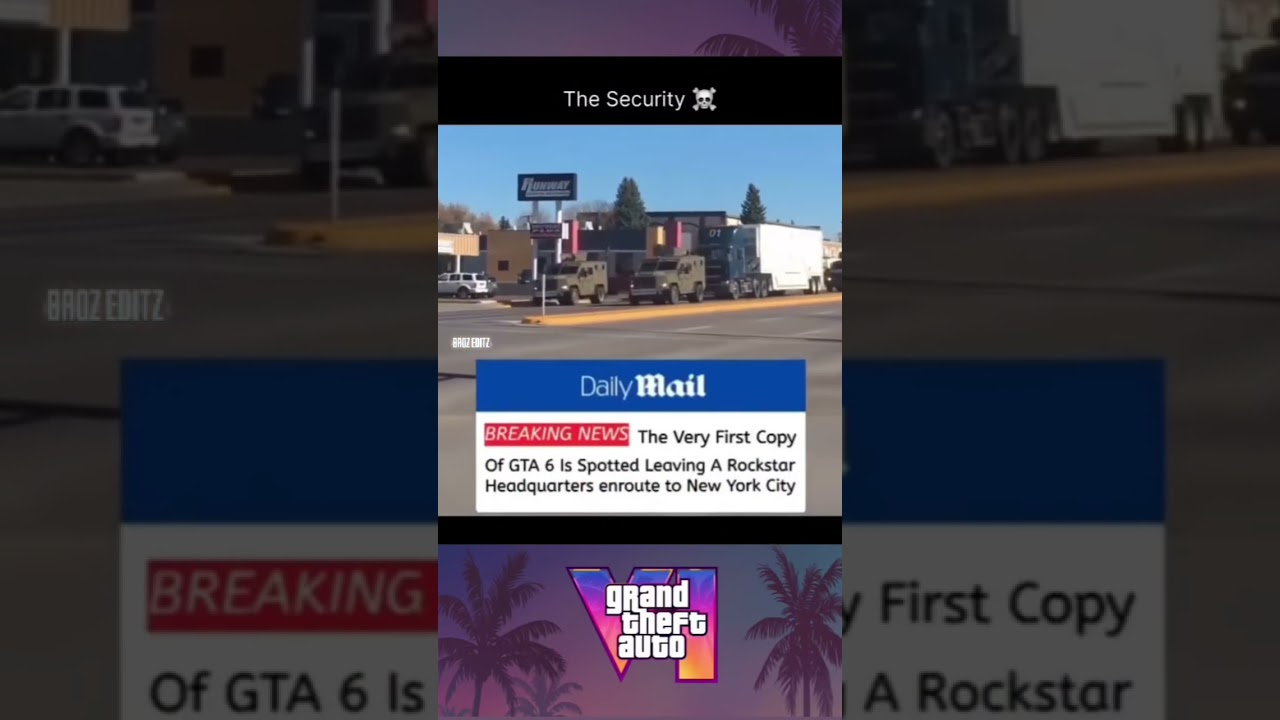 Protected Game Ever?🔥 Alleged GTA 6 Copy Spotted Under Heavy Security Escort! 🚔 #GTA6 #RockstarGames