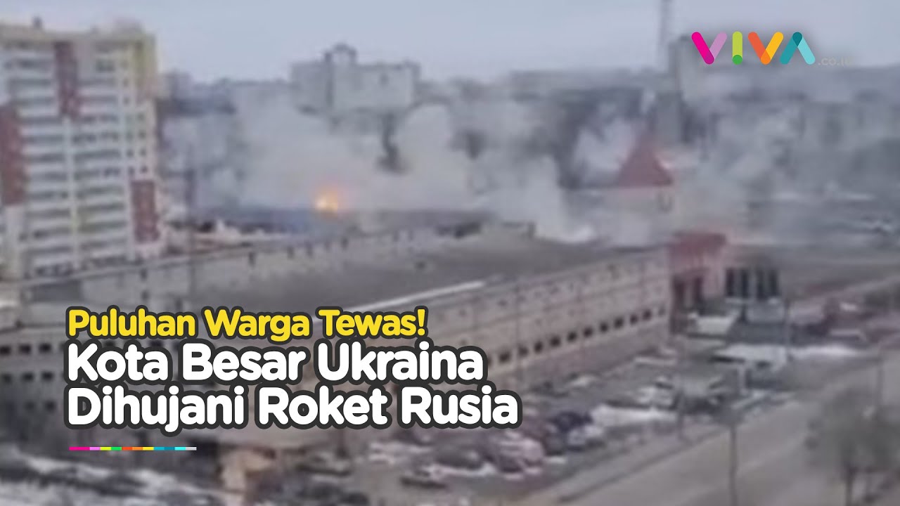 MENCEKAM! Roket Rusia Membabi Buta Hujani Kota Kedua Terbesar di Ukraina