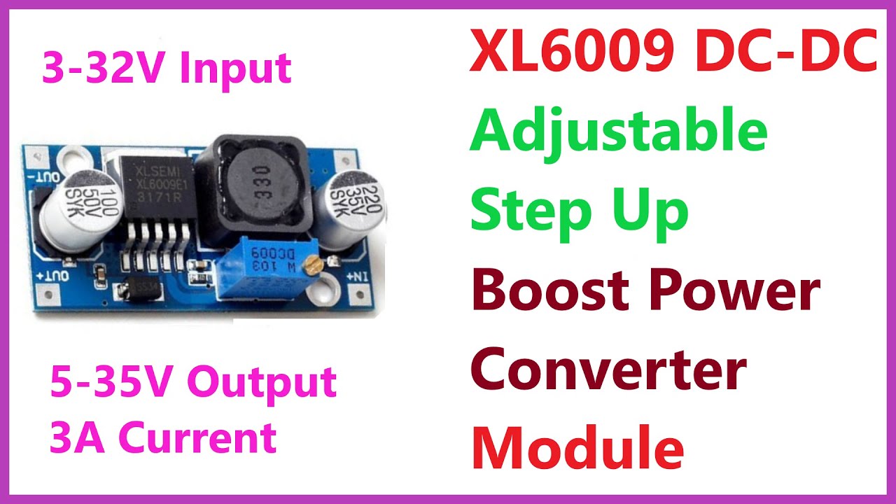 XL6009 DC-DC 스텝업 조절 가능 부스트 전력 변환기 모듈