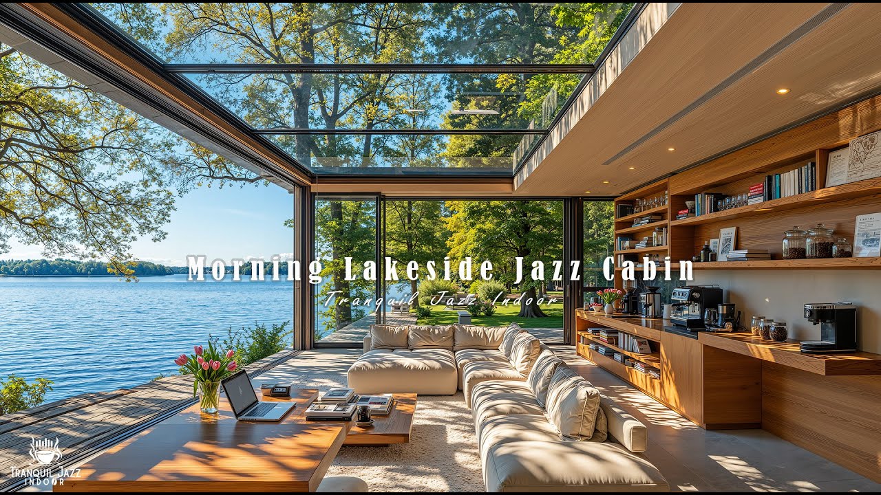 Work & Study at Morning Lakeside Jazz Cabin | Gentle Jazz Music with Peaceful Atmosphere for Focus