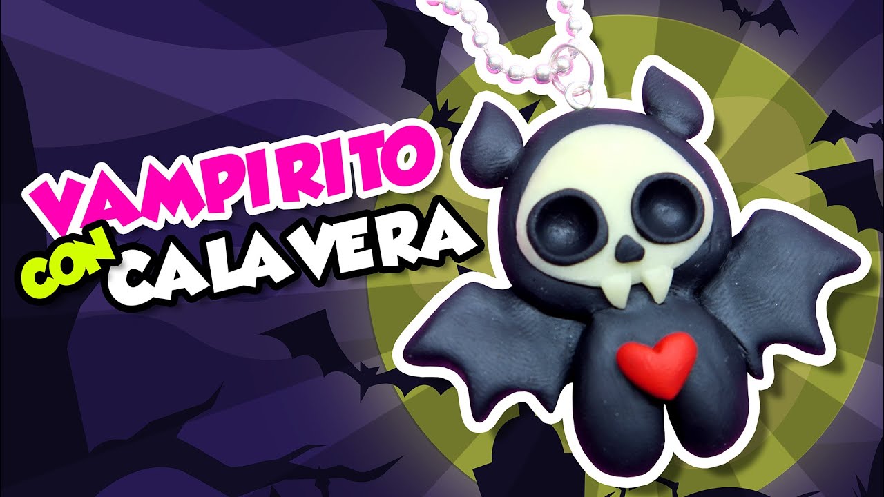 Haz un VAMPIRO CALAVERITA de arcilla polimérica⭐ El Arte de Pau ⭐