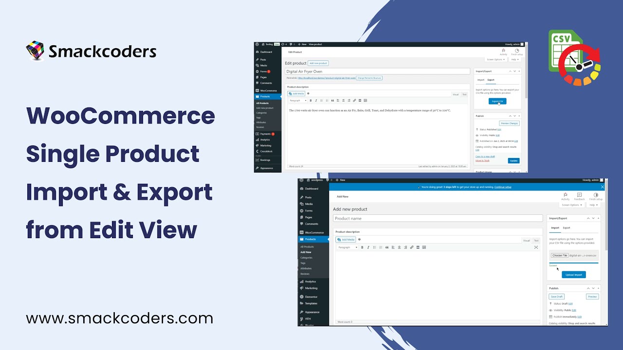 WooCommerce Single Product Import & Export from Edit View | WP Ultimate CSV Importer