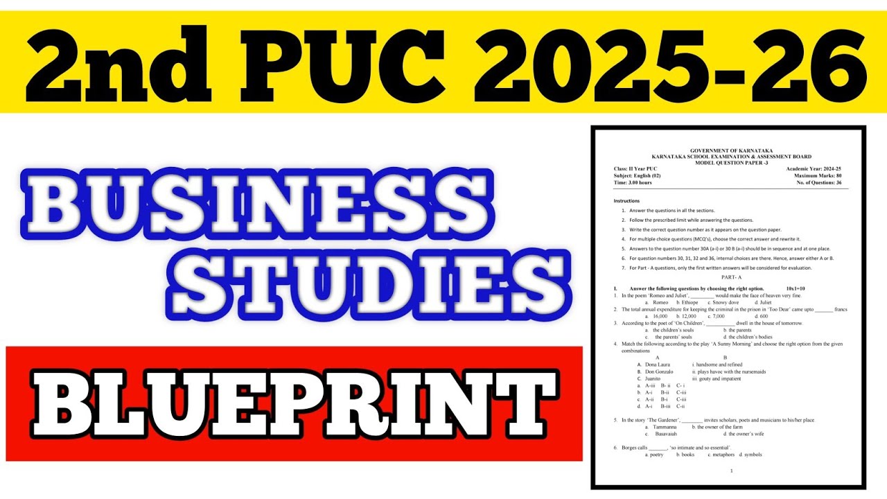 💥2nd PUC BUSINESS STUDIES BLUEPRINT || 2025-26 #puc #viral #bs