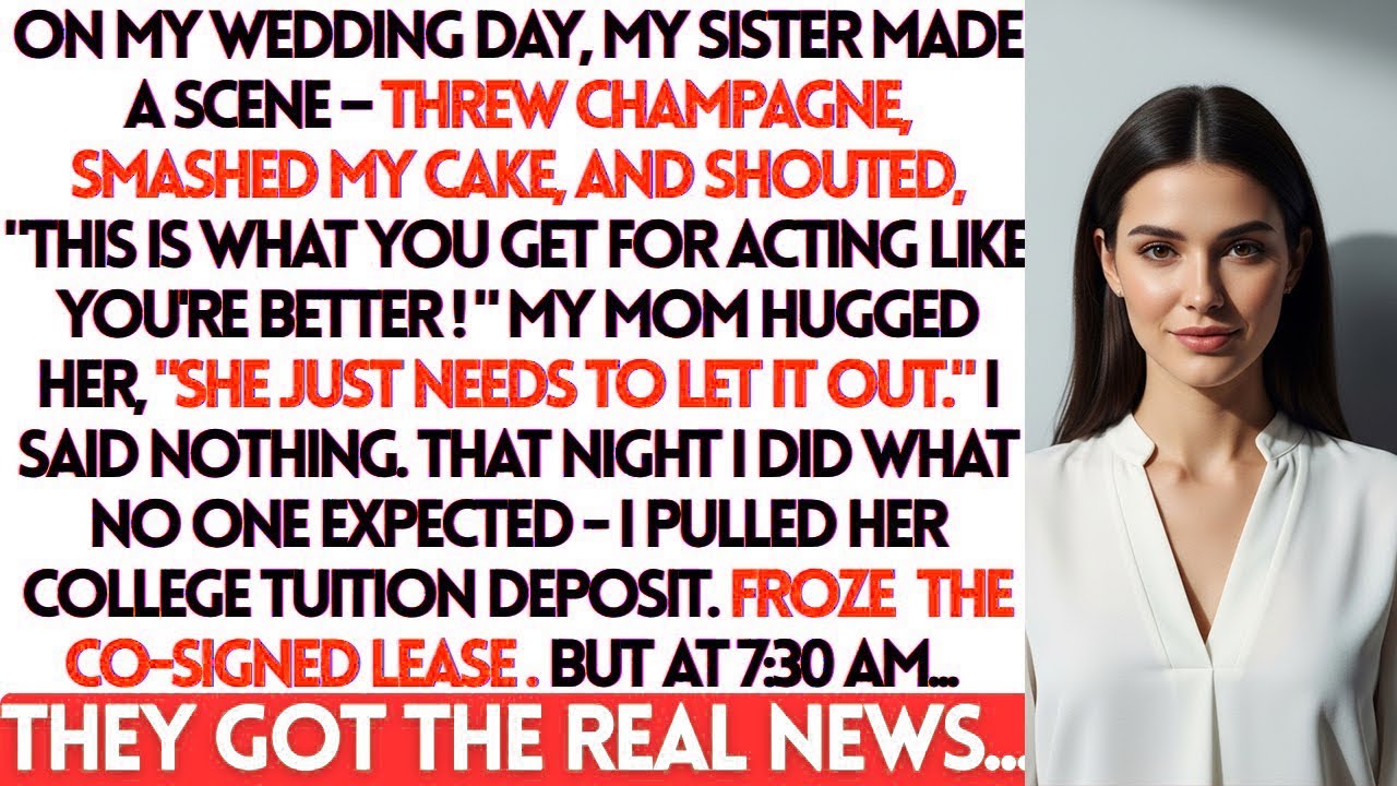 ON MY WEDDING DAY, MY SISTER MADE A SCENE   THREW CHAMPAGNE, SMASHED MY CAKE, AND SHOUTED, YOU DON'T