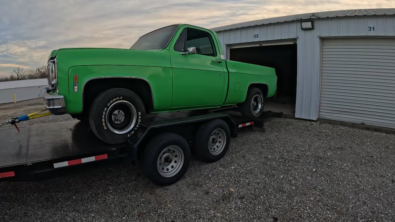 Getting a lime green square body out of storage after 8 years and it runs!