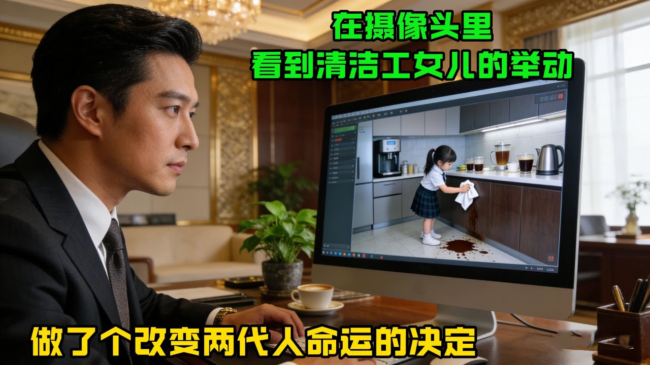 千億富豪在攝像頭裡看到了新來清潔工女兒的善舉，當場做了個驚人的決定改變兩代人命運！#感人故事 #感人壹幕 #故事分享