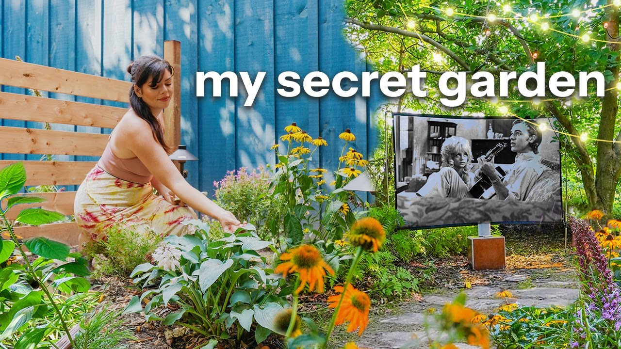 I made the ULTIMATE outdoor space (movie night, native garden, vibey lighting)