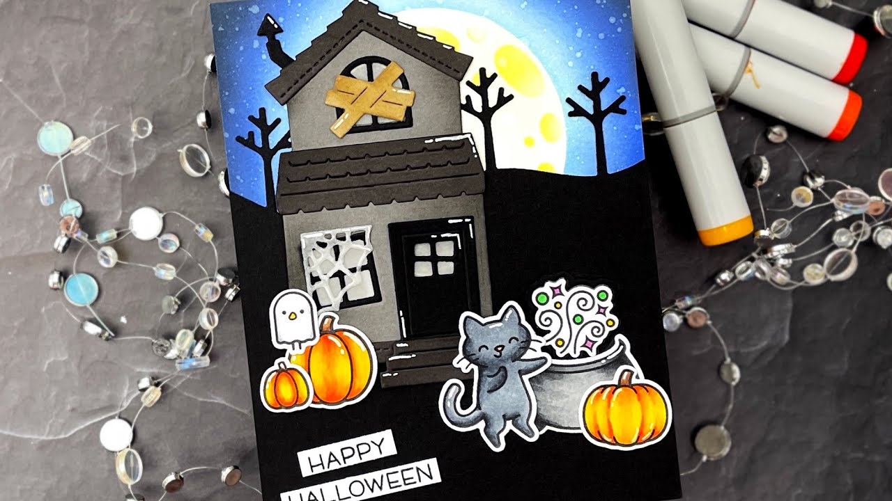Light-up Halloween card with Jessica