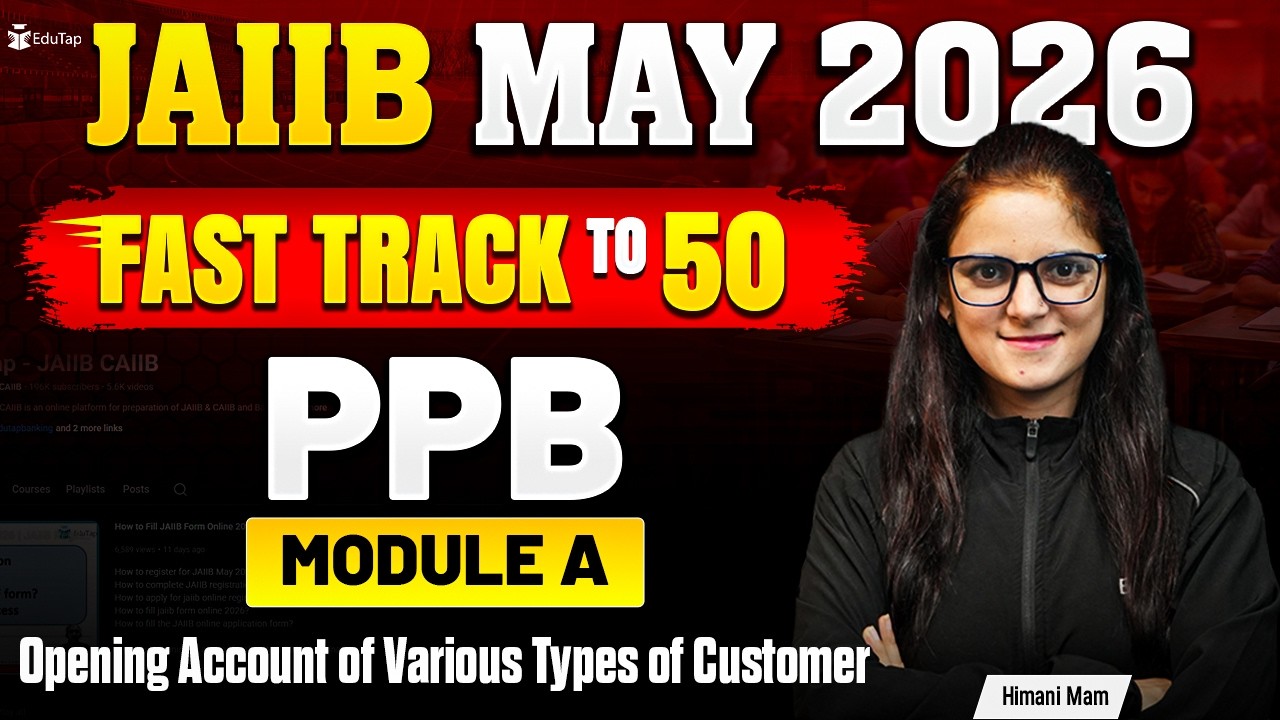 JAIIB PPB Free Online Classes 2026 | Opening Account of Various Types of Customer MCQ Practice