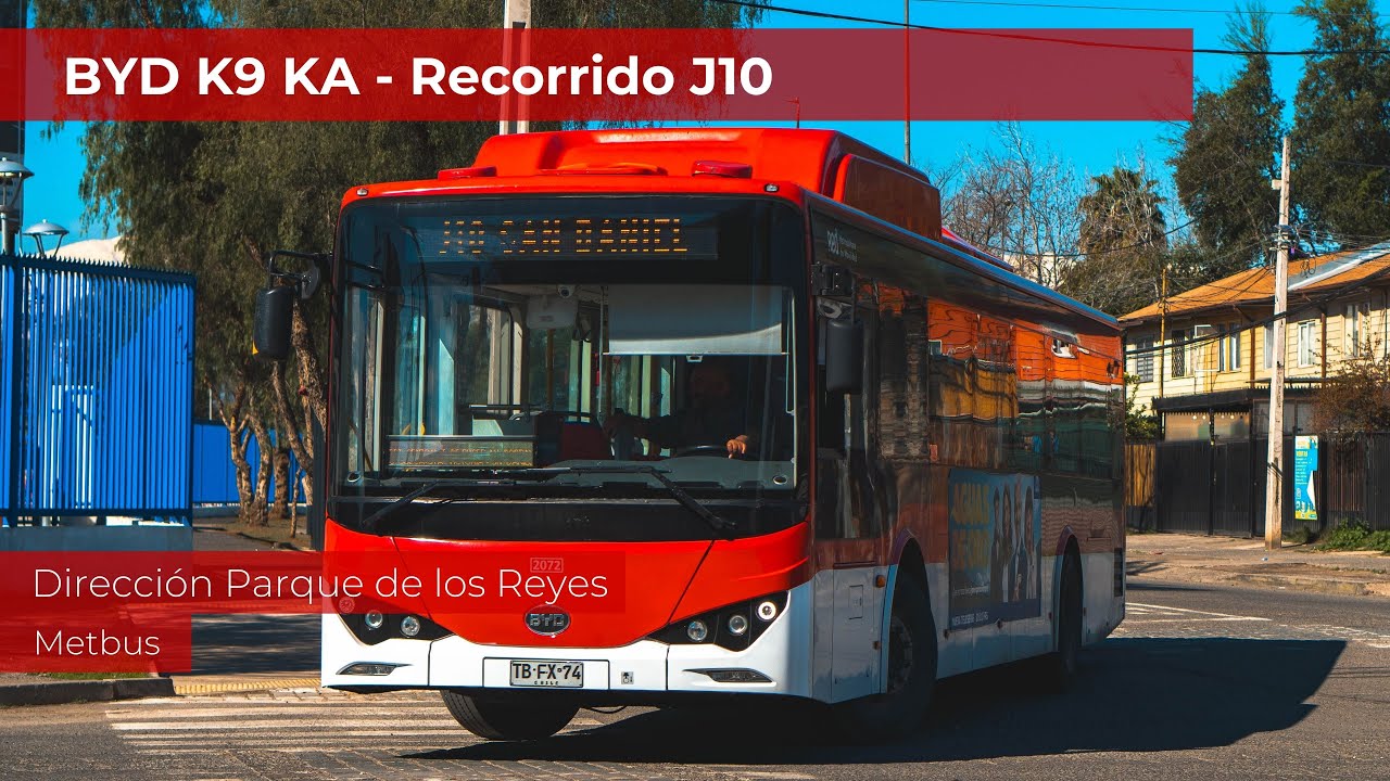Viajando en bus BYD K9 KA de Metbus por Recorrido J10 hacia Estación Central - Red Movilidad