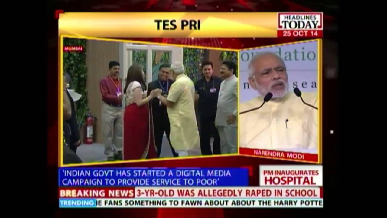 Modi inaugurates hospital built by Reliance Group in South Mumbai
