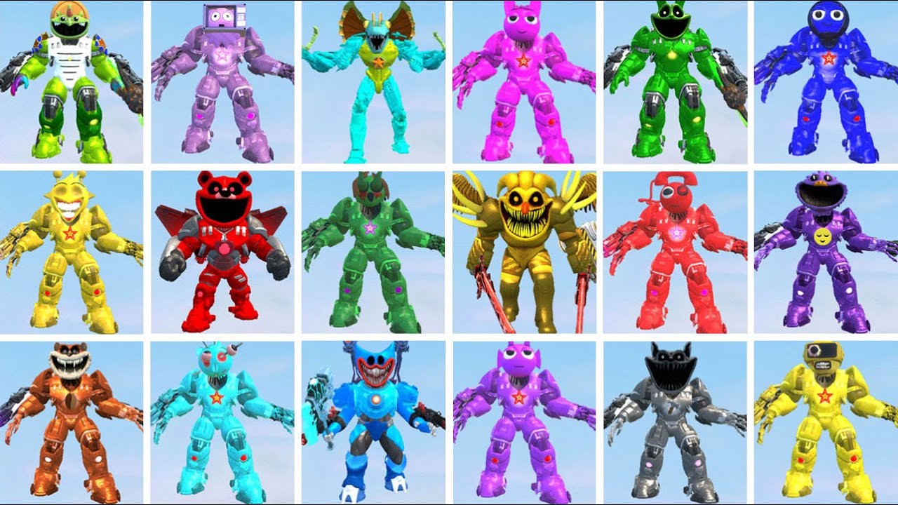 WHICH FAMILY IS STRONGER? MECHA TITAN SPRUNKI VS DRUMSERATOPS POPPY PLAYTIME In Garry's Mod!